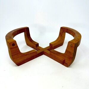 Gailstyn Sutton MCM Teak Wood Casserole Cradle Stand Base‎ Holder 9"